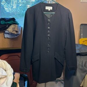 Black vintage long tunic jacket